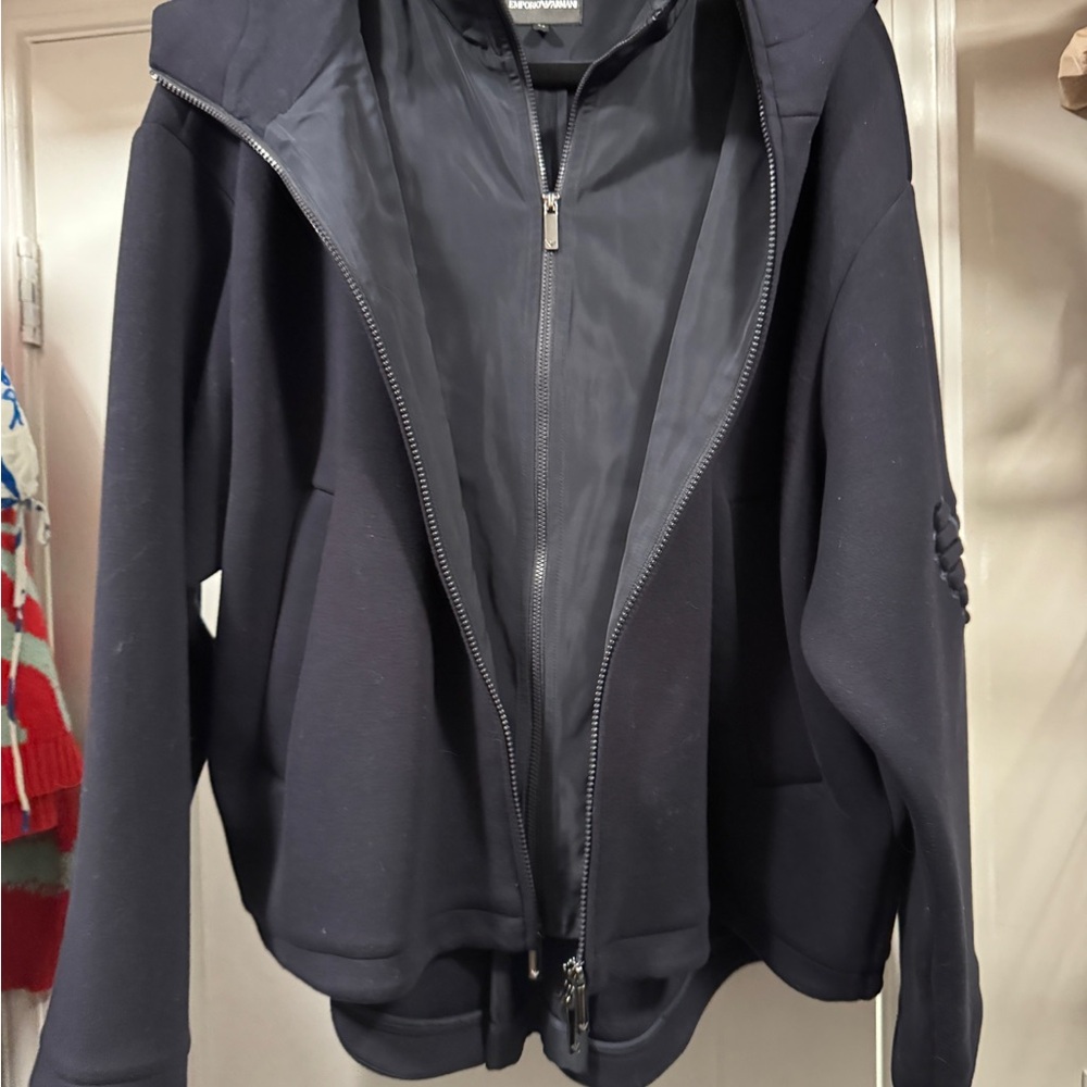 Emporio Armani Navy Hooded Jacket